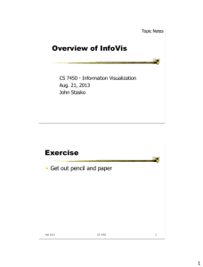 Overview of InfoVis Exercise • Get out pencil and paper