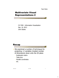 Multivariate Visual Representations 2 Recap