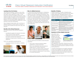 Cisco Virtual Classroom Instruction Certification