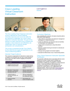 Cisco Leading Virtual Classroom Instruction Learning@Cisco