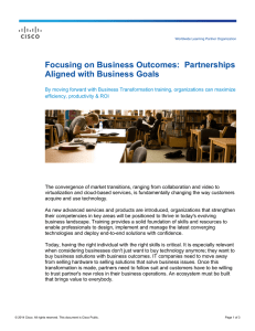 Focusing on Business Outcomes:  Partnerships Aligned with Business Goals