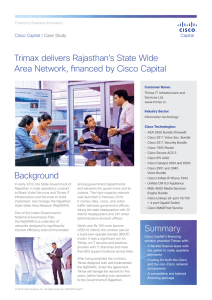 Trimax delivers Rajasthan’s State Wide Area Network, financed by Cisco Capital