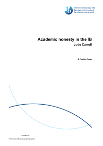 Academic honesty in the IB Jude Carroll