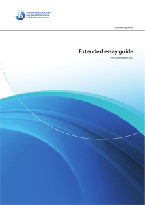 Extended essay guide First examinations 2013 Diploma Programme