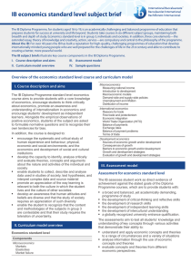 IB economics standard level subject brief