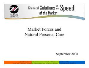 Market Forces and Natural Personal Care September 2008