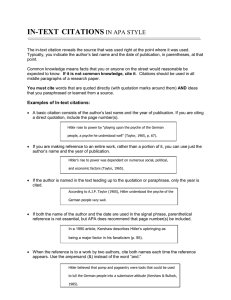 IN-TEXT CITATIONS  IN APA STYLE