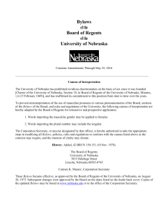 Bylaws of the Board of Regents University of Nebraska