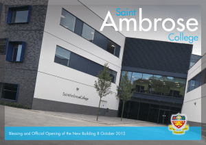 Ambrose Saint Blessing and Official Opening of the New Building 8 October...