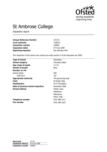 St Ambrose College  Inspection report