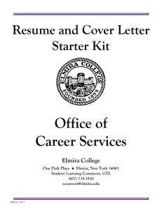 Office of Career Services Resume and Cover Letter