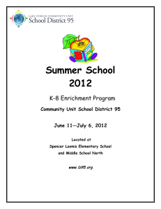 Summer School 2012 K-8 Enrichment Program