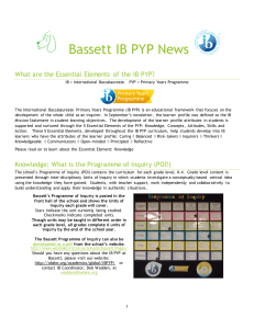 Bassett IB PYP News