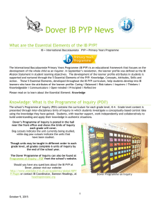 Dover IB PYP News