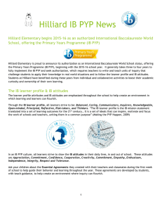 Hilliard IB PYP News