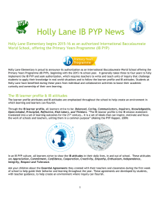 Holly Lane IB PYP News