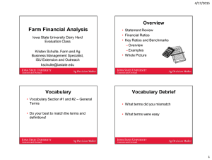 Farm Financial Analysis Overview