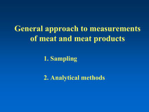 General approach to measurements of meat and meat products 1. Sampling