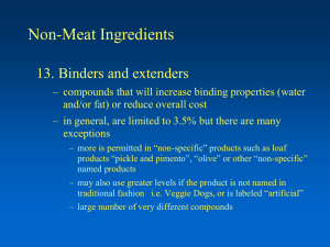 Non-Meat Ingredients 13. Binders and extenders