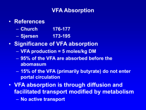 VFA Absorption References Significance of VFA absorption