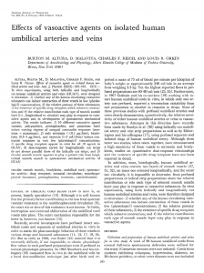 Effects  of  vasoactive agents  on  isolated human umbilical