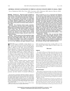 ARTERIAL OXYGEN SATURATION IN TIBETAN AND HAN INFANTS BORN IN... S N