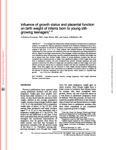 Influence of growth status and placental function