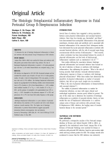 Original Article The Histologic Fetoplacental Inflammatory Response in Fatal