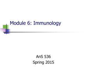 Module 6: Immunology AnS 536 Spring 2015