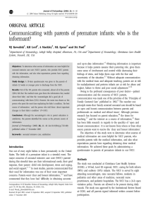 Communicating with parents of premature infants: who is the informant? ORIGINAL ARTICLE
