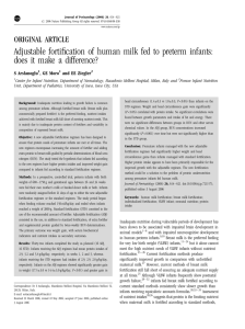 Adjustable fortification of human milk fed to preterm infants: ORIGINAL ARTICLE