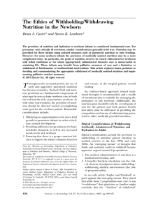 The Ethics of Withholding/Withdrawing Nutrition in the Newborn