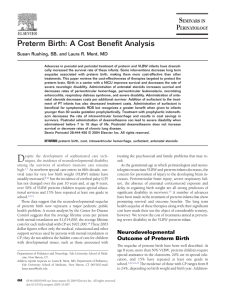 Preterm Birth: A Cost Benefit Analysis