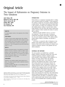 Original Article The Impact of Hydramnios on Pregnancy Outcome in Twin Gestations