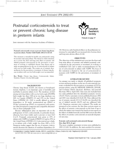 Postnatal corticosteroids to treat or prevent chronic lung disease in preterm infants J