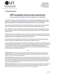 MPI Foundation Secures Key Investments F I R