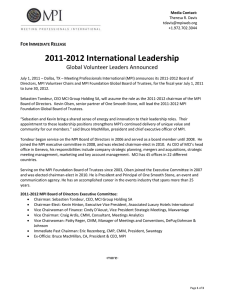 2011-2012 International Leadership Global Volunteer Leaders Announced F I