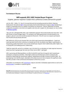 MPI expands 2011 WEC Hosted Buyer Program F I R
