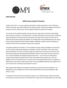 IMEX America ahead of forecasts  NEWS RELEASE