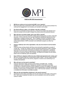 FAQS for MPI CEO Announcement 1.
