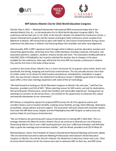 MPI Selects Atlantic City for 2016 World Education Congress