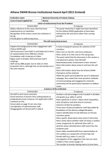 Athena SWAN Bronze Institutional Award April 2015 (Ireland)