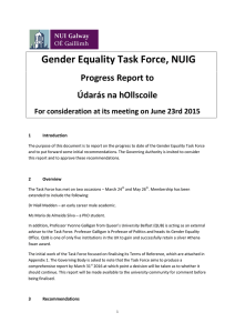 Gender Equality Task Force, NUIG Progress Report to Údarás na hOllscoile
