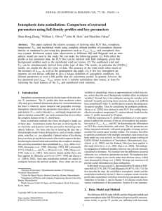 Ionospheric data assimilation: Comparison of extracted