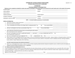 DUFFERIN PEEL CATHOLIC DISTRICT SCHOOL BOARD  PHYSICAL EDUCATION SAFETY GUIDELINES ELEMENTARY