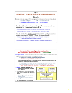 Day 4  IDENTITY BY DESCENT AND GENETIC RELATIONSHIPS Objective