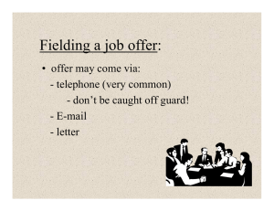 Fielding a job offer:
