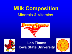 Milk Composition Minerals &amp; Vitamins Leo Timms Iowa State University