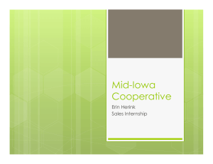 Mid-Iowa Cooperative Erin Herink Sales Internship
