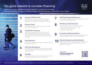 Ten good reasons to consider financing